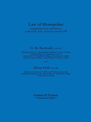 cover image of Law of Monopolies